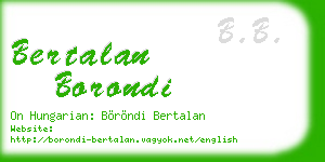 bertalan borondi business card
